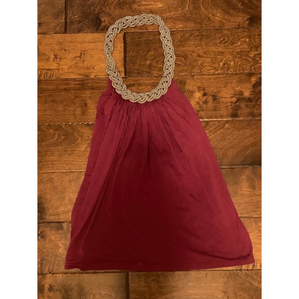 Beaded (bejeweled) halter top (Burgundy)